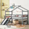 Streamdale Furniture Streamdale Twin House Bed With Slide, Ladder, And Safety Rails In Gray