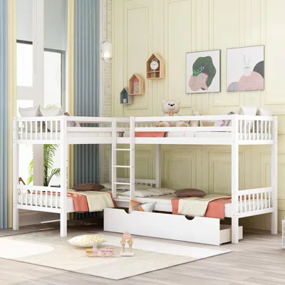 Streamdale Furniture Streamdale Twin L-shaped Bunk Bed With Drawers