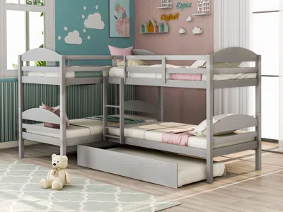 Streamdale Furniture Streamdale Twin L-shaped Bunk Bed With Trundle