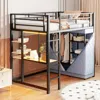 Streamdale Furniture Streamdale Twin Loft Bed With Desk, Storage, Lights & Wardrobe