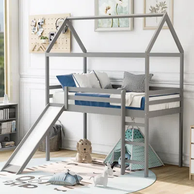 Streamdale Furniture Streamdale Twin Loft Bed With Slide
