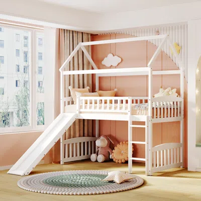 Streamdale Furniture Streamdale Twin Loft Bed With Slide