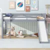 Streamdale Furniture Streamdale Twin Loft Bed With Slide, Safety Guardrails