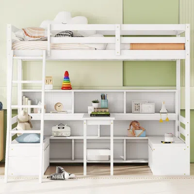 Streamdale Furniture Streamdale Twin Loft Bed With Storage And Desk
