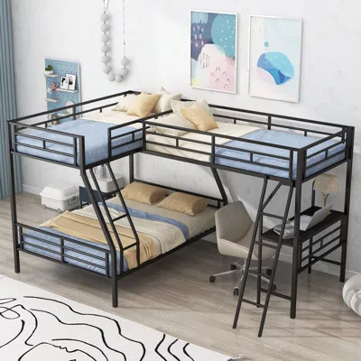 Streamdale Furniture Streamdale Twin Over Full Bunk Bed With A Twin Size Loft Bed Attached