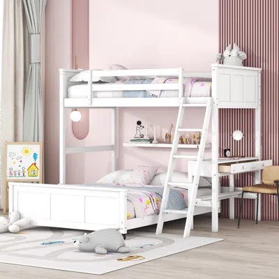 Streamdale Furniture Streamdale Twin Over Full Bunk Bed With Desk
