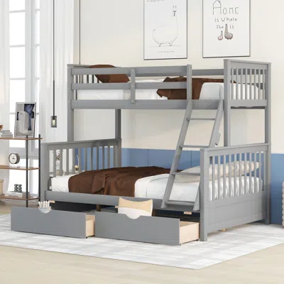 Streamdale Furniture Streamdale Twin-over-full Bunk Bed With Ladders And Two Storage Drawers