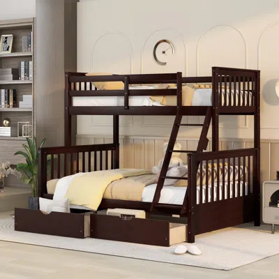 Streamdale Furniture Streamdale Twin-over-full Bunk Bed With Ladders And Two Storage Drawers