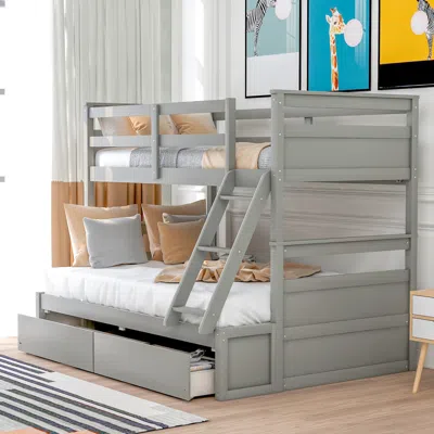 Streamdale Furniture Streamdale Twin Over Full Bunk Bed With Storage
