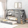 Streamdale Furniture Streamdale Twin Over Full Bunk Bed With Trundle And Built-in Desk