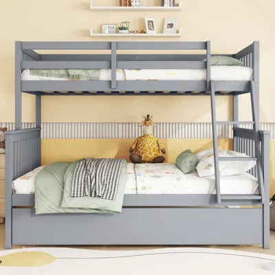 Streamdale Furniture Streamdale Twin Over Full Bunk Bed With Trundle & Features