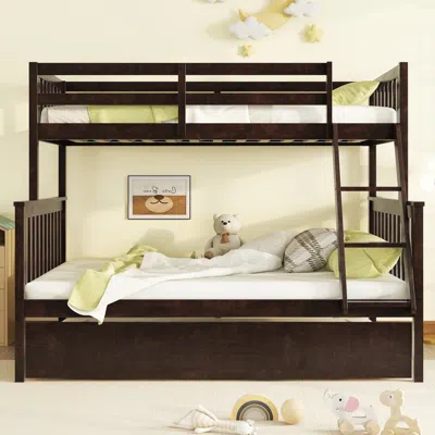 Streamdale Furniture Streamdale Twin Over Full Bunk Bed With Trundle And Ladder
