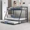 Streamdale Furniture Streamdale Twin Over Full Bunk Bed With Trundle And Ladders In Black