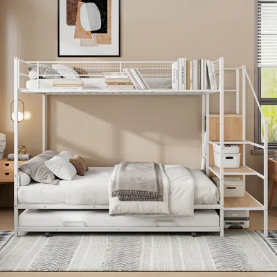 Streamdale Furniture Streamdale Twin Over Full Bunk Bed With Trundle And Storage