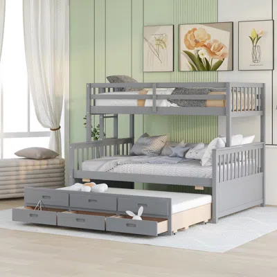Streamdale Furniture Streamdale Twin-over-full Bunk Bed With Twin Size Trundle