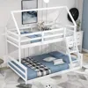 Streamdale Furniture Streamdale Twin Over Full House Bunk Bed With Built-in Ladder