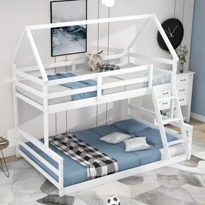 Streamdale Furniture Streamdale Twin Over Full House Bunk Bed With Built-in Ladder