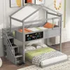 Streamdale Furniture Streamdale Twin Over Full House Bunk Bed With Storage Staircase And Board