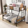 Streamdale Furniture Streamdale Twin Over Full Metal Bunk Bed With 2 - Side Ladder And Full-length Guardrail