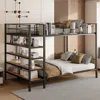 Streamdale Furniture Streamdale Twin Over Full Metal Bunk Bed With 5-tier Shelves