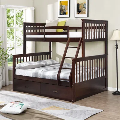 Streamdale Furniture Streamdale Twin Over Full Stairway Bunk Bed Expresso