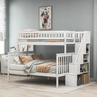 Streamdale Furniture Streamdale Twin Over Full Stairway Bunk Bed With Storage