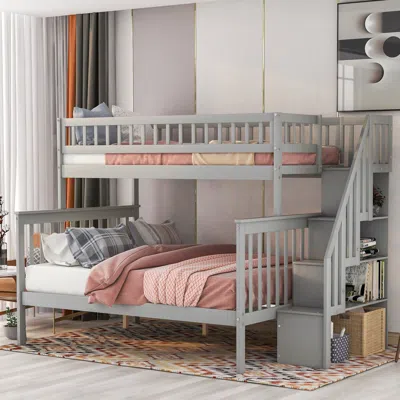 Streamdale Furniture Streamdale Twin Over Full Stairway Bunk Bed With Storage