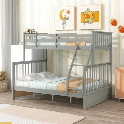 Streamdale Furniture Streamdale Twin Over Full Wooden Bunk Bed - Gray