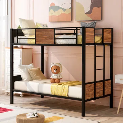 Streamdale Furniture Streamdale Twin-over-twin Bunk Bed Modern Style Steel Frame Bunk Bed