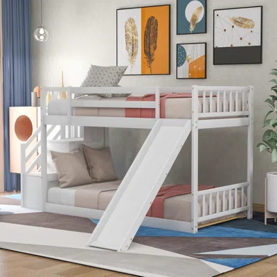 Streamdale Furniture Streamdale Twin Over Twin Bunk Bed With Convertible Slide And Stairway