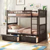 Streamdale Furniture Streamdale Twin Over Twin Bunk Bed With Drawers, Convertible Beds