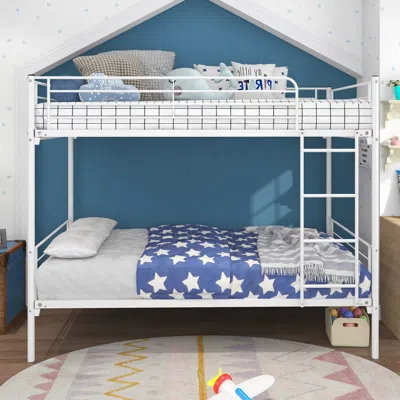 Streamdale Furniture Streamdale Twin-over-twin Bunk Bed With Metal Frame And Ladder