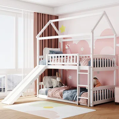 Streamdale Furniture Streamdale Twin Over Twin Bunk Bed With Slide