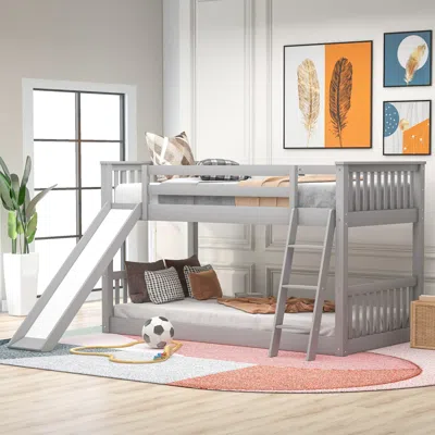 Streamdale Furniture Streamdale Twin Over Twin Bunk Bed With Slide & Ladder