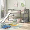 Streamdale Furniture Streamdale Twin Over Twin Bunk Bed With Slide And Ladder
