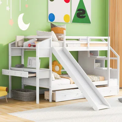 Streamdale Furniture Streamdale Twin Over Twin Bunk Bed With Storage Staircase
