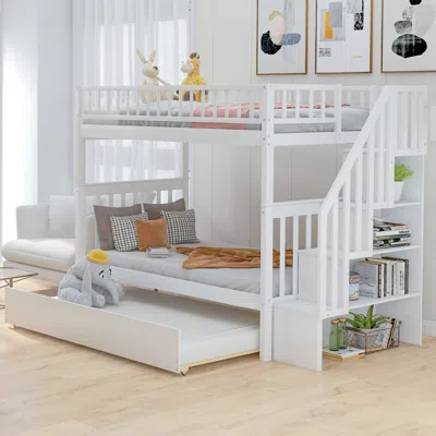 Streamdale Furniture Streamdale Twin Over Twin Bunk Bed With Trundle And Storage