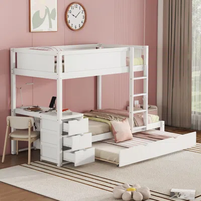 Streamdale Furniture Streamdale Twin Over Twin Bunk Bed With Twin Size Trundle