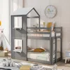 Streamdale Furniture Streamdale Twin Over Twin Bunk Bed Wood Bed With Roof