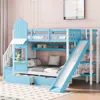 Streamdale Furniture Streamdale Twin Over Twin Castle Style Bunk Bed With 2 Drawers 3 Shelves