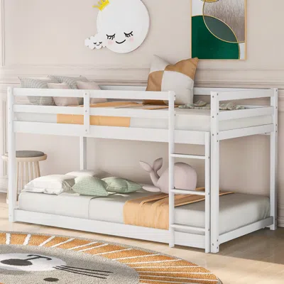 Streamdale Furniture Streamdale Twin Over Twin Floor Bunk Bed With Ladder
