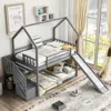 Streamdale Furniture Streamdale Twin Over Twin House Bunk Bed With Convertible Slide