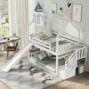 Streamdale Furniture Streamdale Twin Over Twin House Bunk Bed With Convertible Slide
