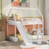 Streamdale Furniture Streamdale Twin Over Twin House Bunk Bed With Ladder And Slide