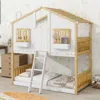 Streamdale Furniture Streamdale Twin Over Twin House Bunk Bed With Roof