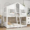 Streamdale Furniture Streamdale Twin Over Twin House Bunk Bed With Roof