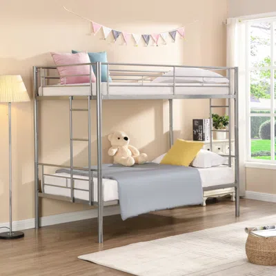 Streamdale Furniture Streamdale Twin Over Twin Metal Bunk Bed - Modern & Space-saving