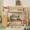 Streamdale Furniture Streamdale Twin Over Twin Playhouse Floor Bunk Bed With Climbing Ramp