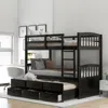 Streamdale Furniture Streamdale Twin Over Twin Wood Bunk Bed With Trundle And Drawers
