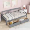Streamdale Furniture Streamdale Twin Pine Wood Daybed With Storage And Sofa Bed